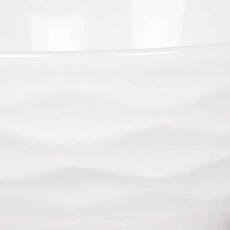 Brook Solid Serving Bowl - Ceramic - Serving Bowl - 9 cm x 3.5 cm - Microwave Compatible - White