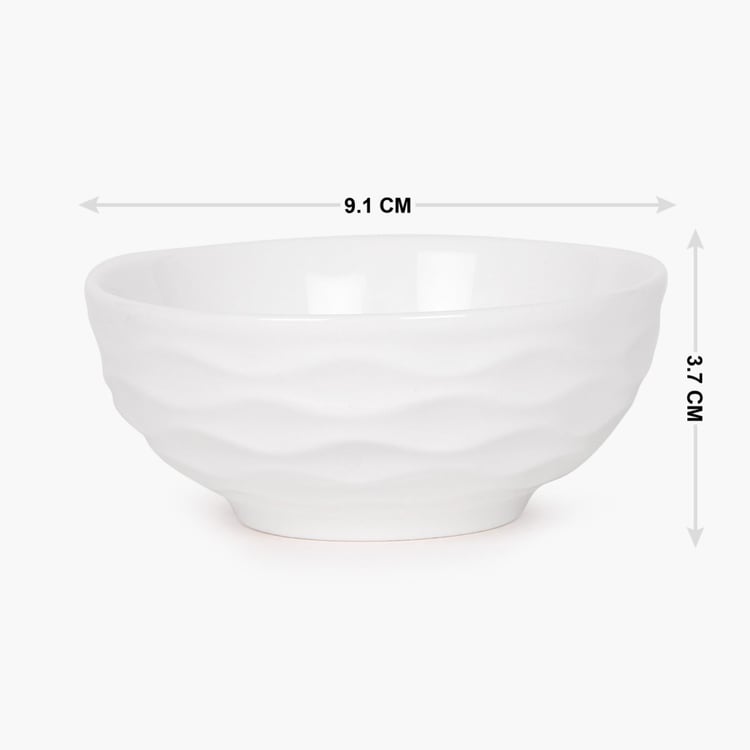 Brook Solid Serving Bowl - Ceramic - Serving Bowl - 9 cm x 3.5 cm - Microwave Compatible - White