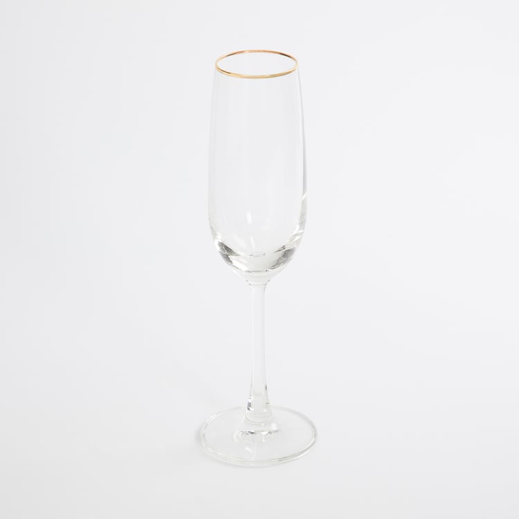 OCEAN  6-piece Gold Rimmed Flute Champagne Glass set -210 ml  