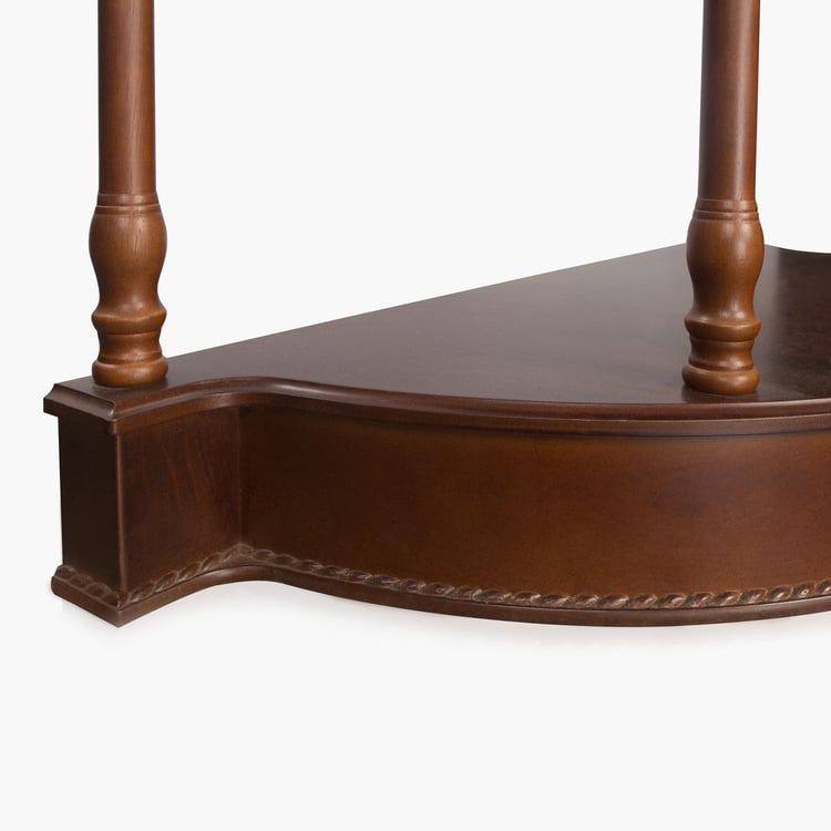 Darl Brown Compressed Wood Console with Mirror