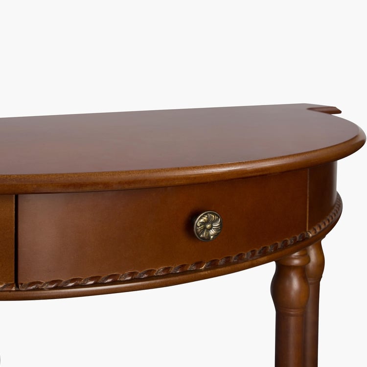 Darl Brown Compressed Wood Console with Mirror