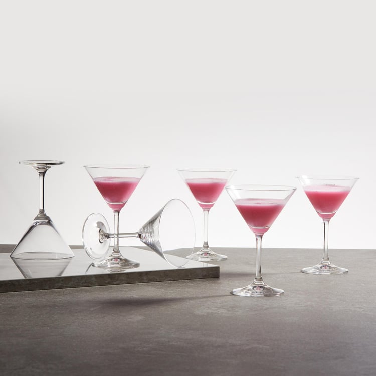 BOHEMIA CRYSTAL Round Martini Glasses-Set Of 6 Pcs.