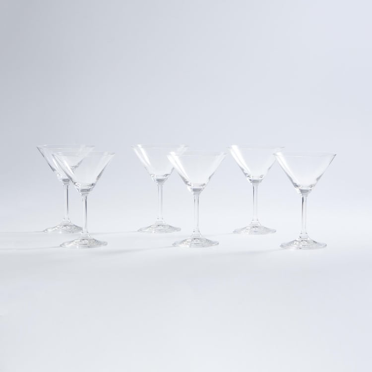 BOHEMIA CRYSTAL Round Martini Glasses-Set Of 6 Pcs.