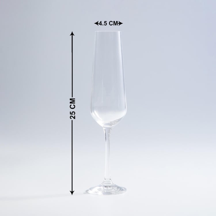 BOHEMIA CRYSTAL Sandra Round Champagne Flute-Set Of 6 Pcs.