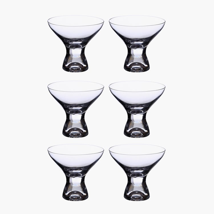 BOHEMIA CRYSTAL Samba Transparent Glass Ice Cream Cup - 330ml - Set Of 6