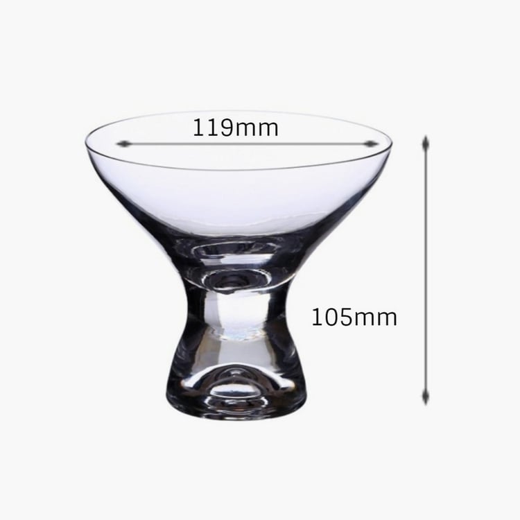 BOHEMIA CRYSTAL Samba Transparent Glass Ice Cream Cup - 330ml - Set Of 6