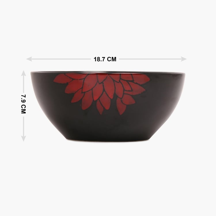 Cadenza Dahlia Stoneware Floral Serving Bowl