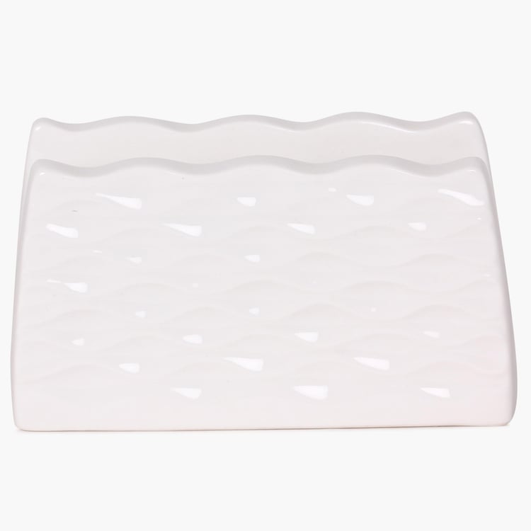 Brook Solid Napkin Holder  - Ceramic -  Napkin Holder - 4.5 cm x 7 cm x 12.7 cm   - Non-Microwavable -  White