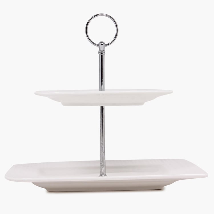 Marshmallow Porcelain 2-Tier Cake Stand