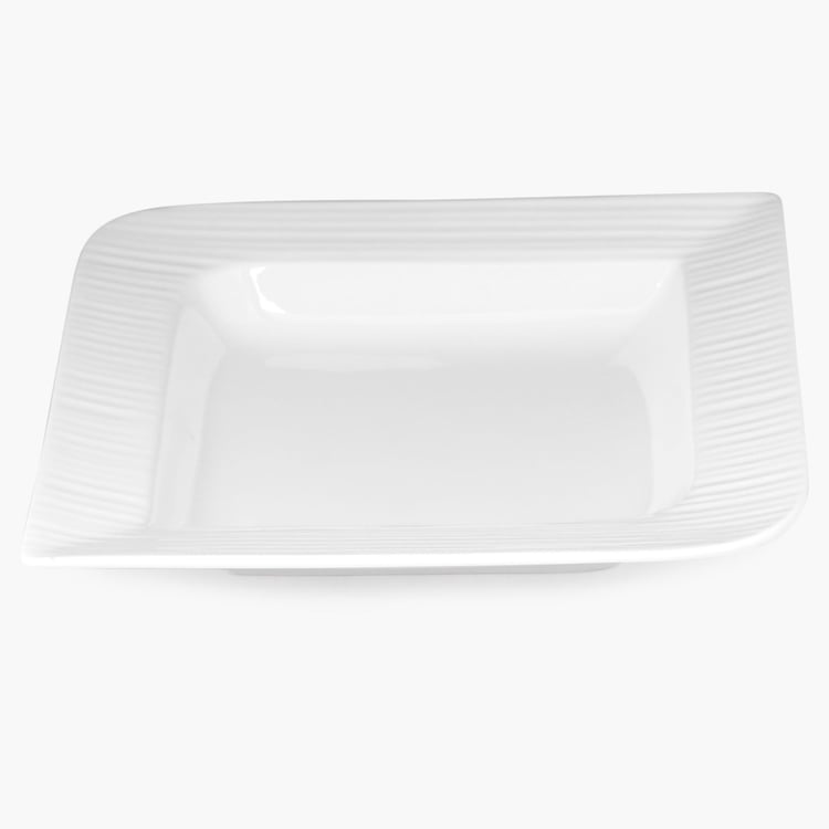 Marshmallow Porcelain Square Soup Plate - 22.2cm