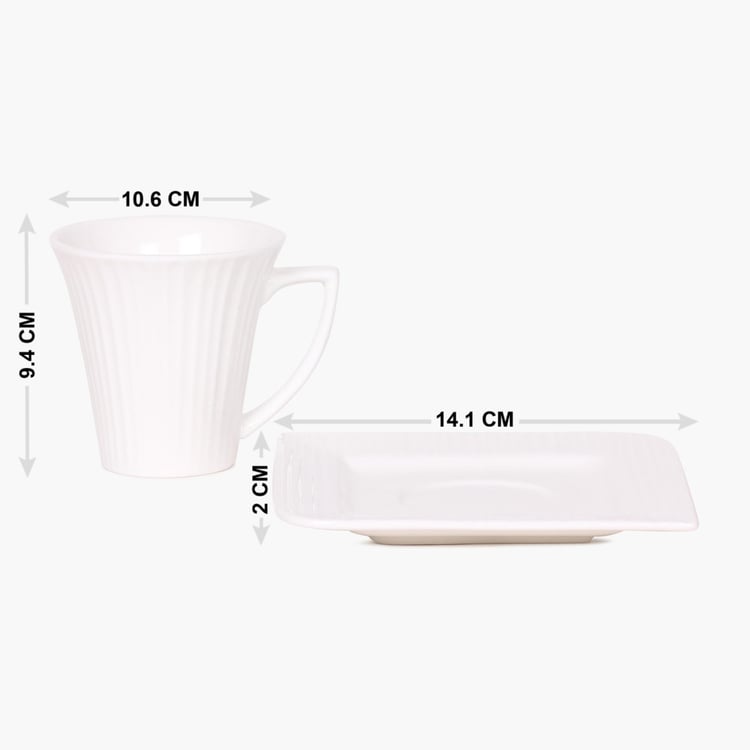 Marshmallow Ceramic Cup and Saucer - 190ml