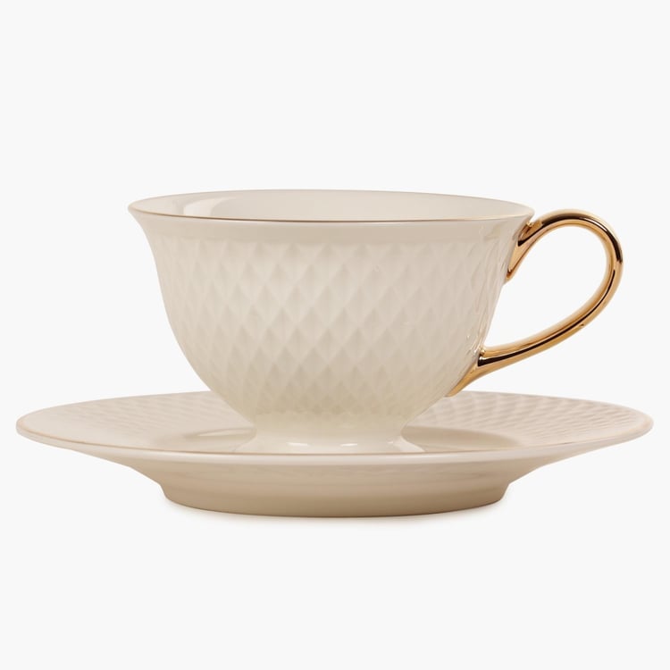 Marshmallow Ceramic Cup and Saucer - 250ml