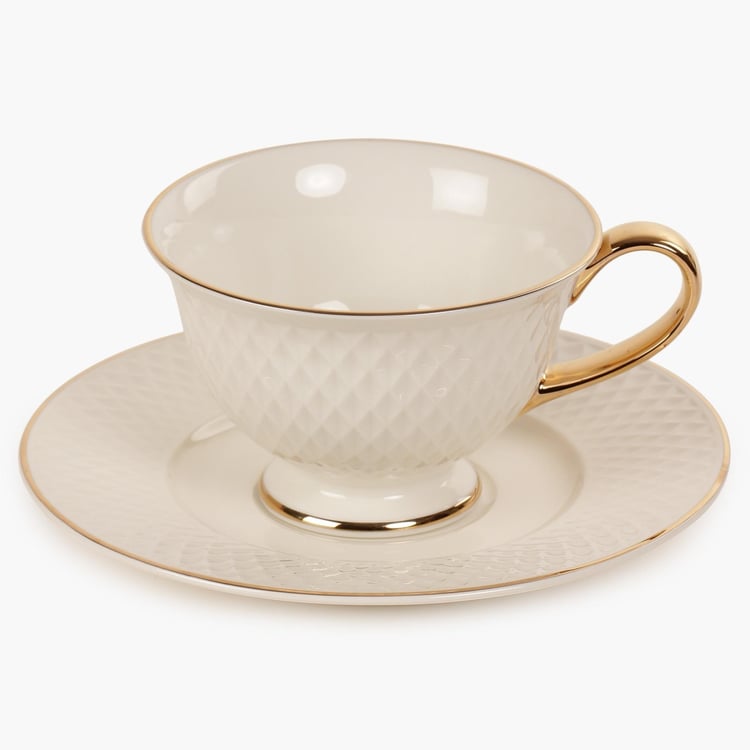 Marshmallow Ceramic Cup and Saucer - 250ml