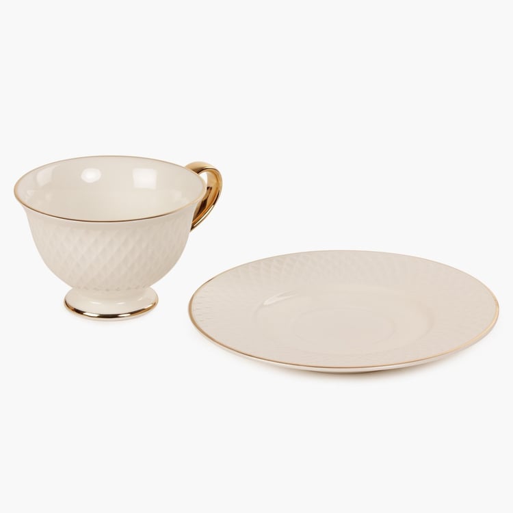 Marshmallow Ceramic Cup and Saucer - 250ml