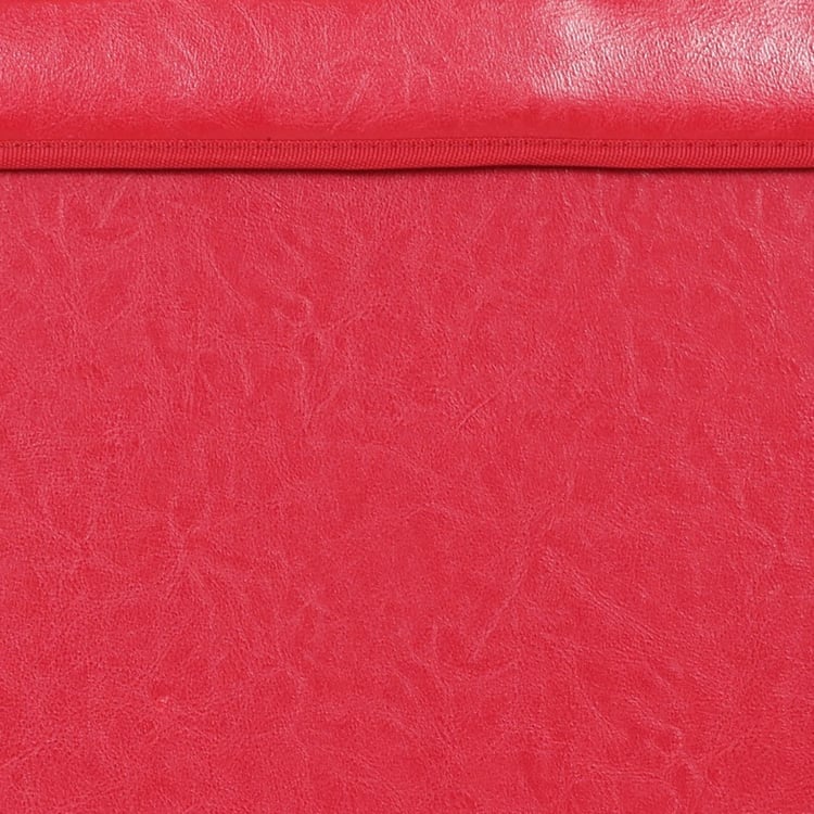 Sanderson Solid MDF Square Sit And Store Collapsible Ottoman : 38 cm x 38 cm x 40 cm Red