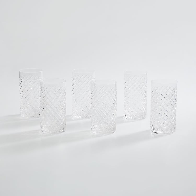 SOLITAIRE Cylinder Round Highball Glass-Set Of 6 Pcs