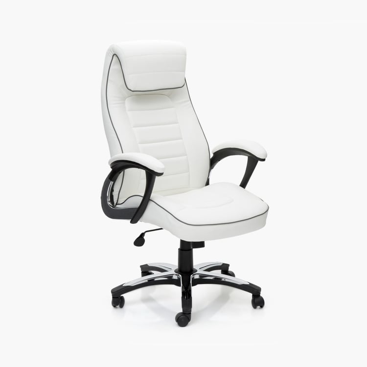 Venus Contemporary White Metal Office Chair - White