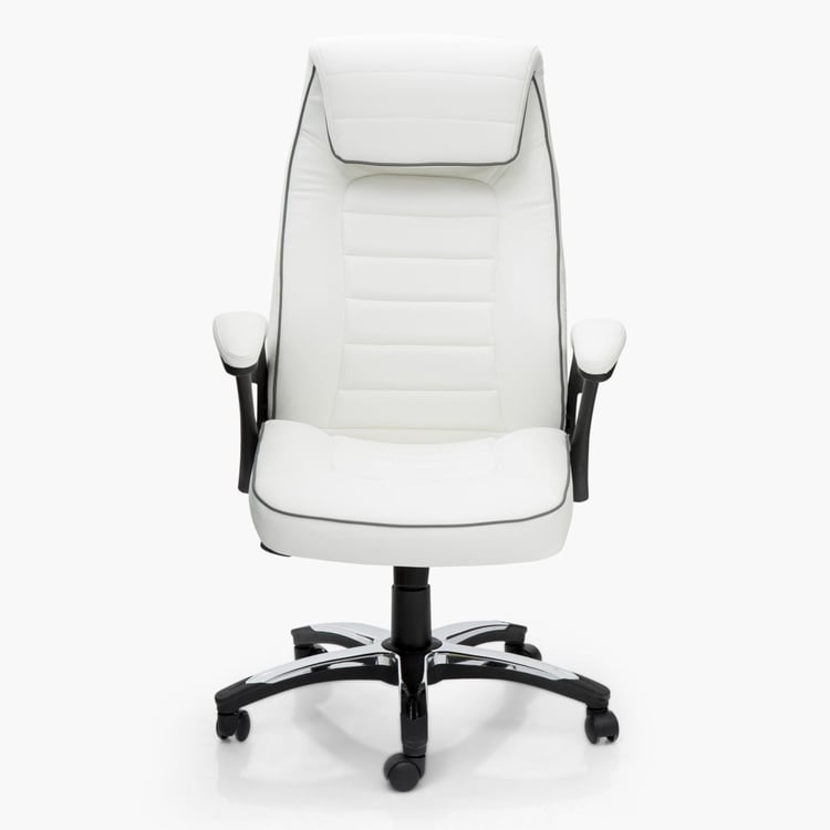 Venus Contemporary White Metal Office Chair - White