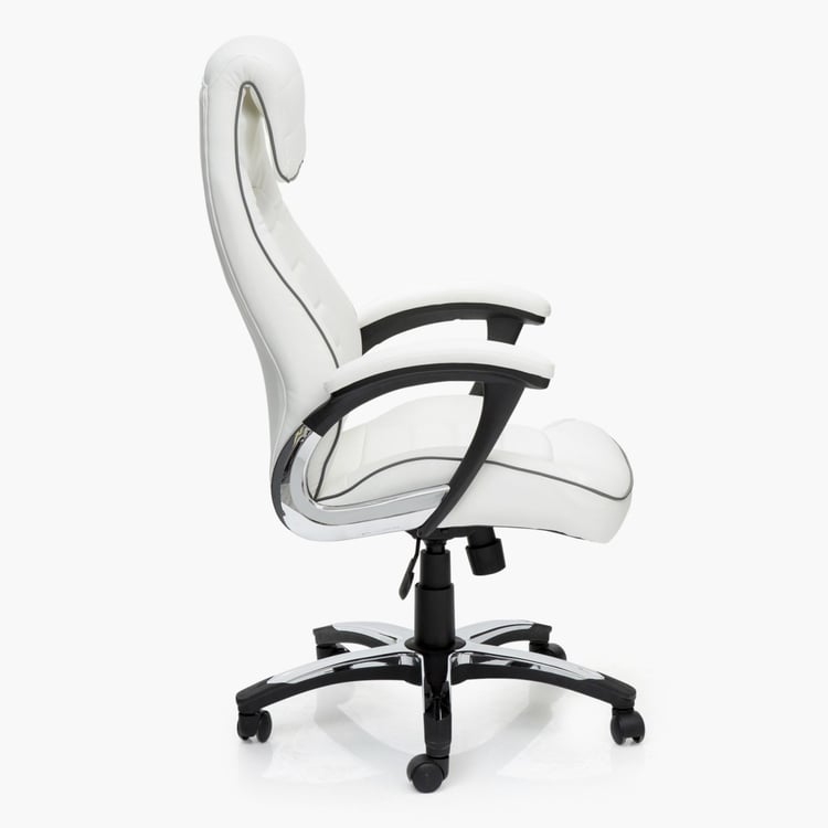 Venus Contemporary White Metal Office Chair - White