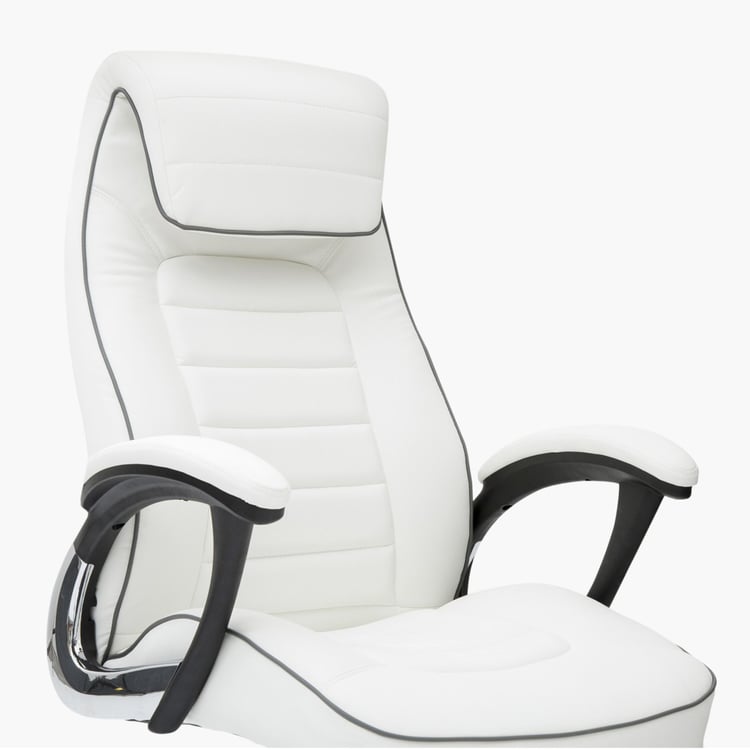 Venus Contemporary White Metal Office Chair - White