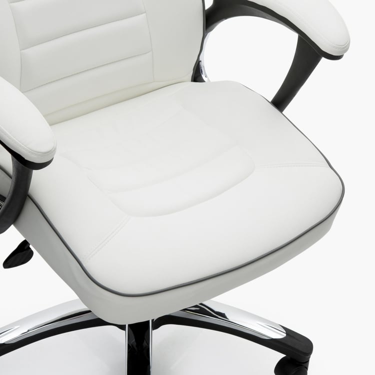 Venus Contemporary White Metal Office Chair - White