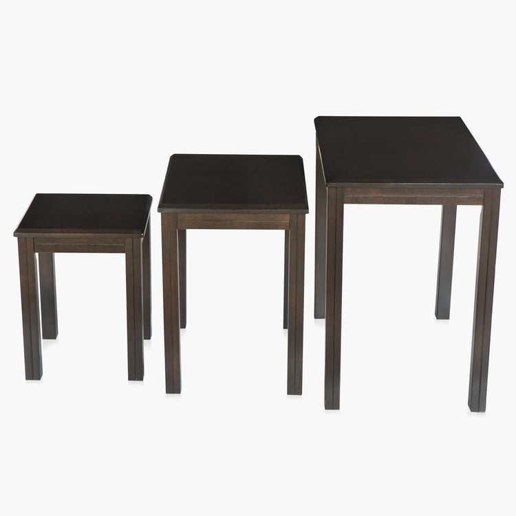 Montoya Rubber Wood Nest of 3 Tables - Brown