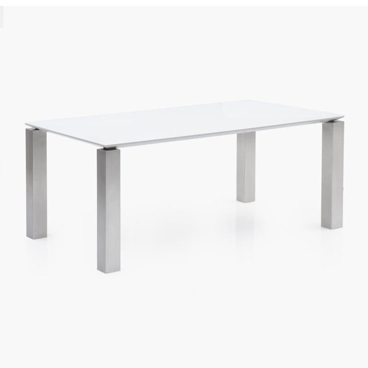 Parlin Glass Top 6-Seater Dining Table - White