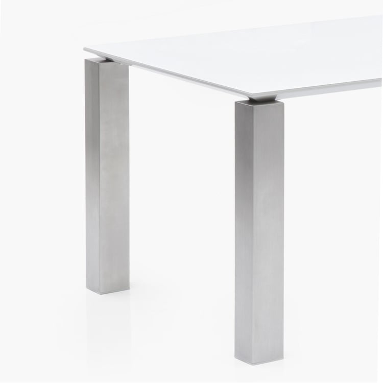 Parlin Glass Top 6-Seater Dining Table - White