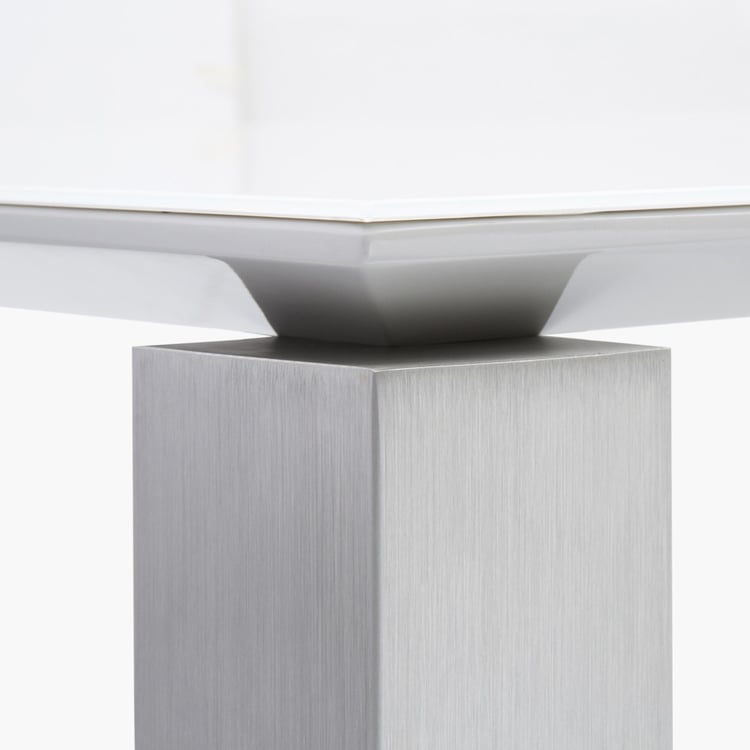 Parlin Glass Top 6-Seater Dining Table - White