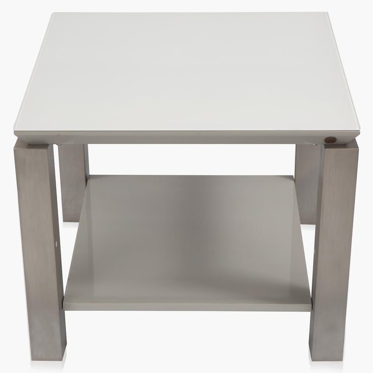 Parlin Tempered Glass Top End Table - White