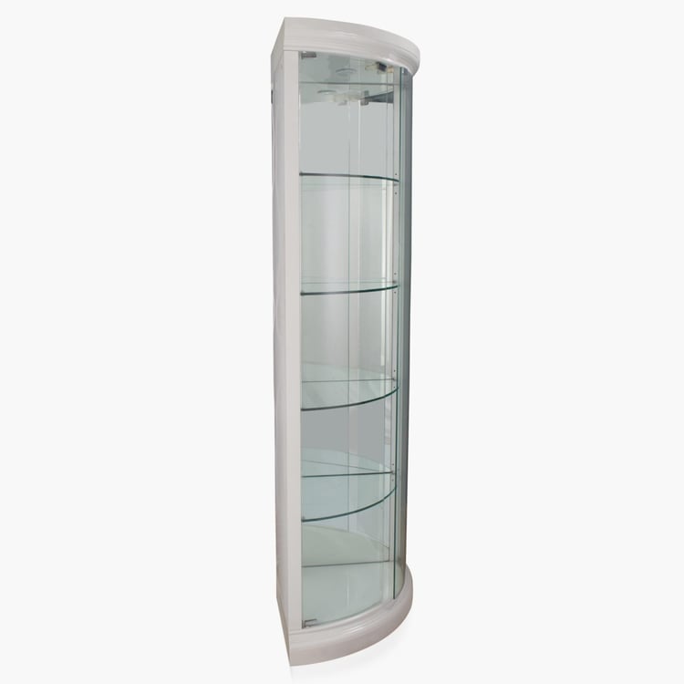 Frost Glass Corner Bar Curio - White