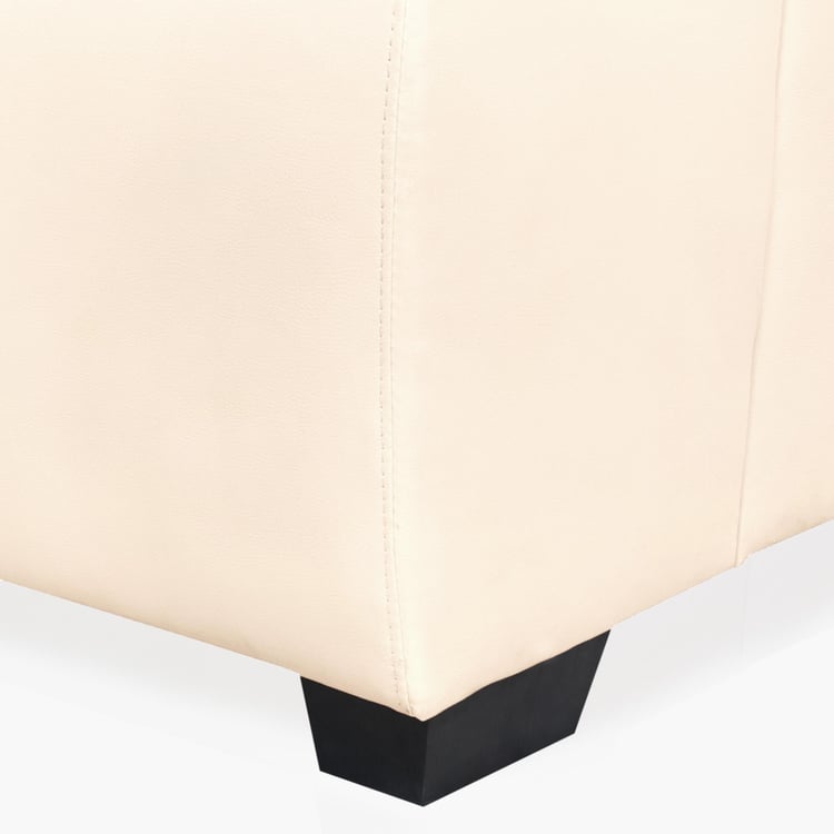 Akron Faux Leather 3-Seater Sofa - Beige