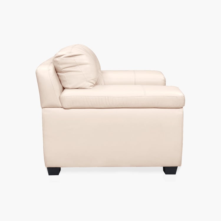 Akron Faux Leather 1-Seater Sofa - Beige