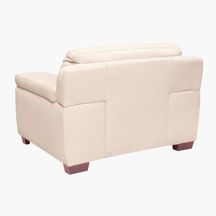 Akron Faux Leather 1-Seater Sofa - Beige