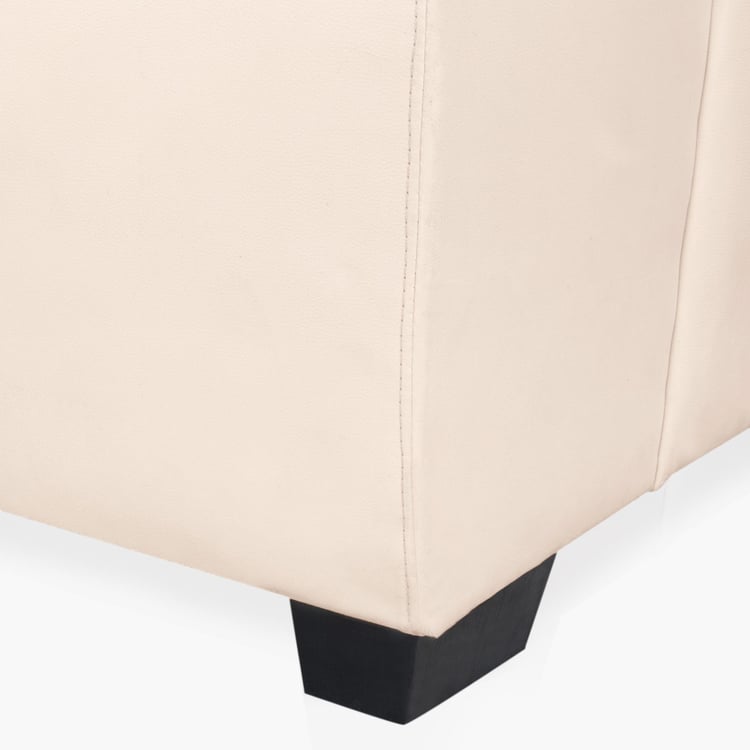 Akron Faux Leather 1-Seater Sofa - Beige