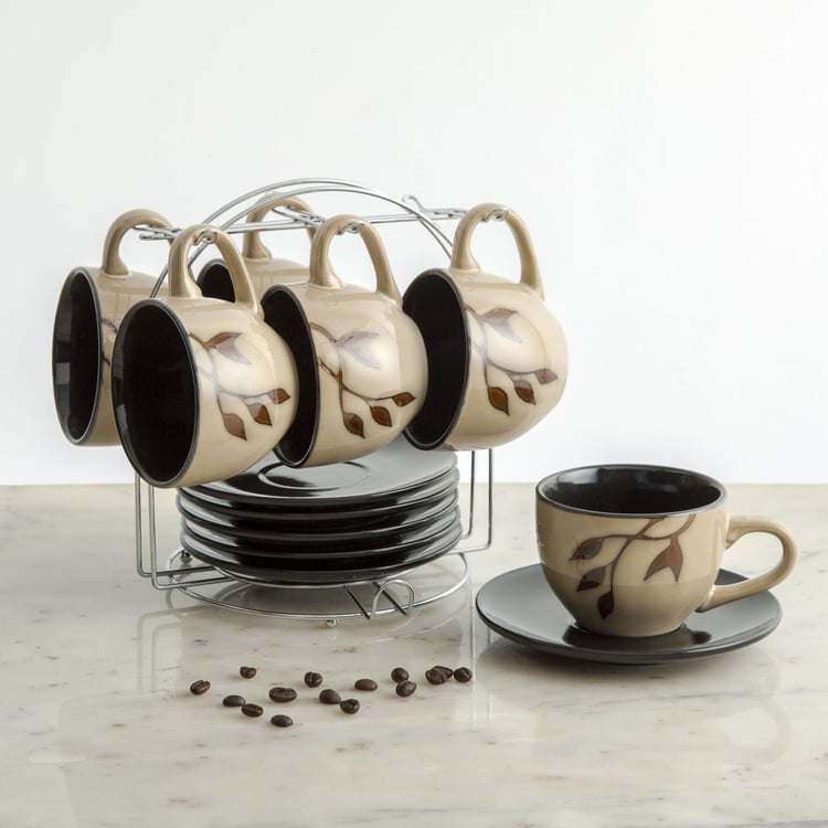 Caraway Cup And Saucer- Set Of 13 Pcs. - 220 ml