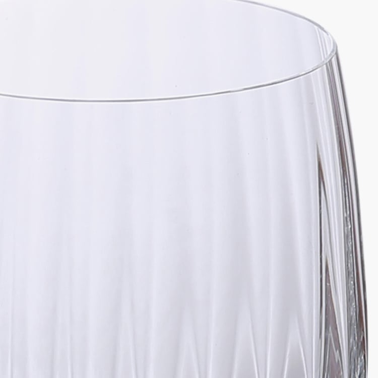 CRYSTAL BOHEMIA Waterfall Transparent Ribbed Crystal Whisky Glass - 300ml - Set Of 6