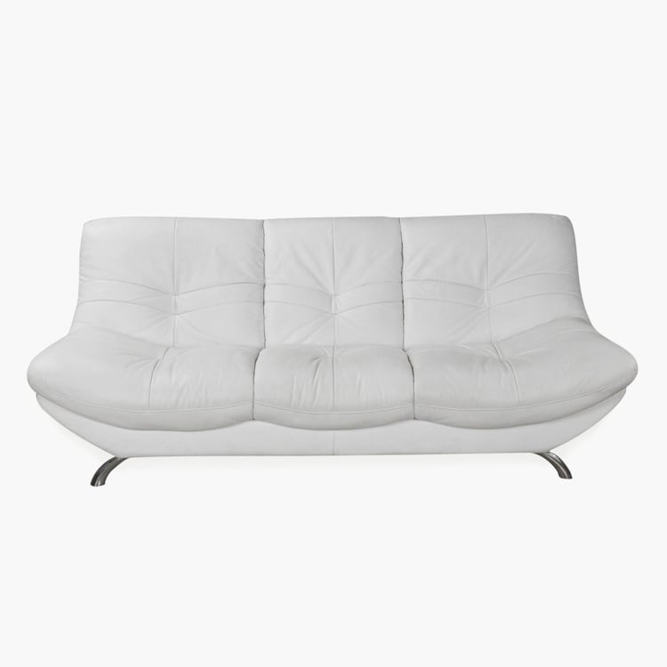 Residence Half Leather 3-Seater Sofa - White