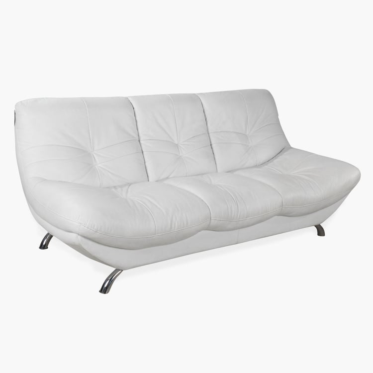 Residence Half Leather 3-Seater Sofa - White
