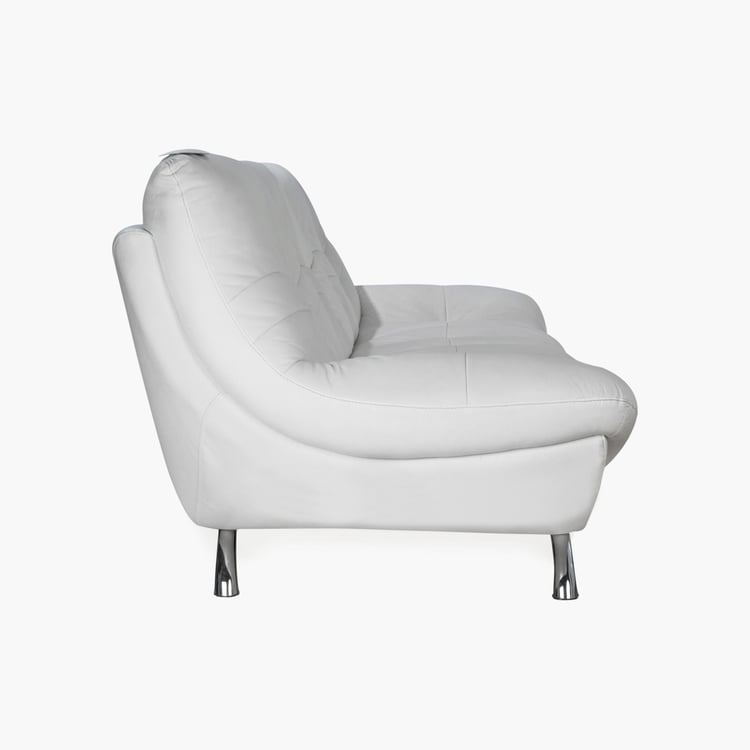 Residence Half Leather 3-Seater Sofa - White