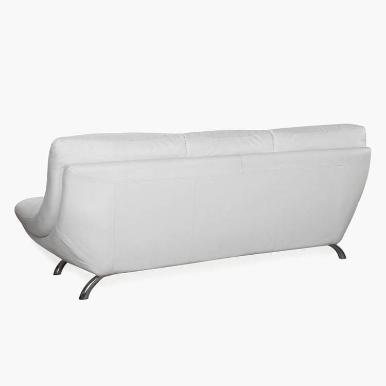 Residence Half Leather 3-Seater Sofa - White