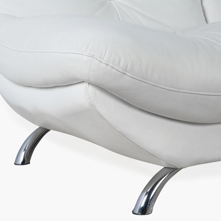 Residence Half Leather 3-Seater Sofa - White