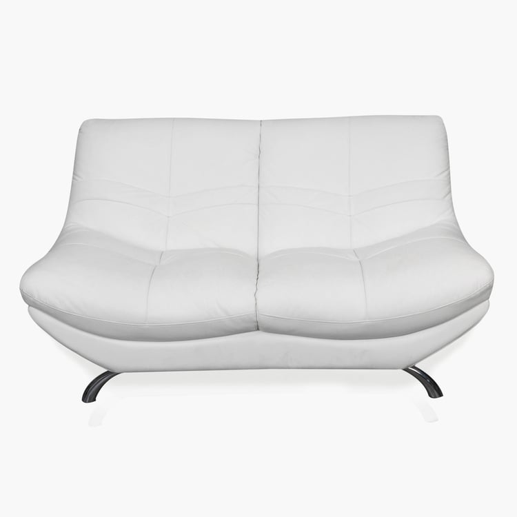 Residence Half Leather 2-Seater Sofa - White