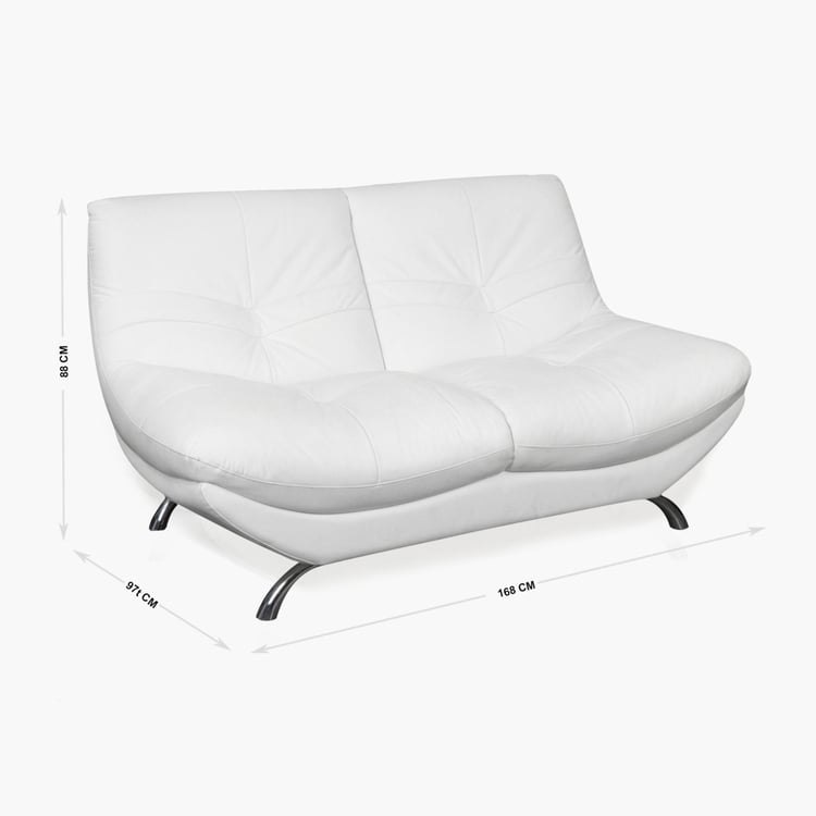 Residence Half Leather 2-Seater Sofa - White