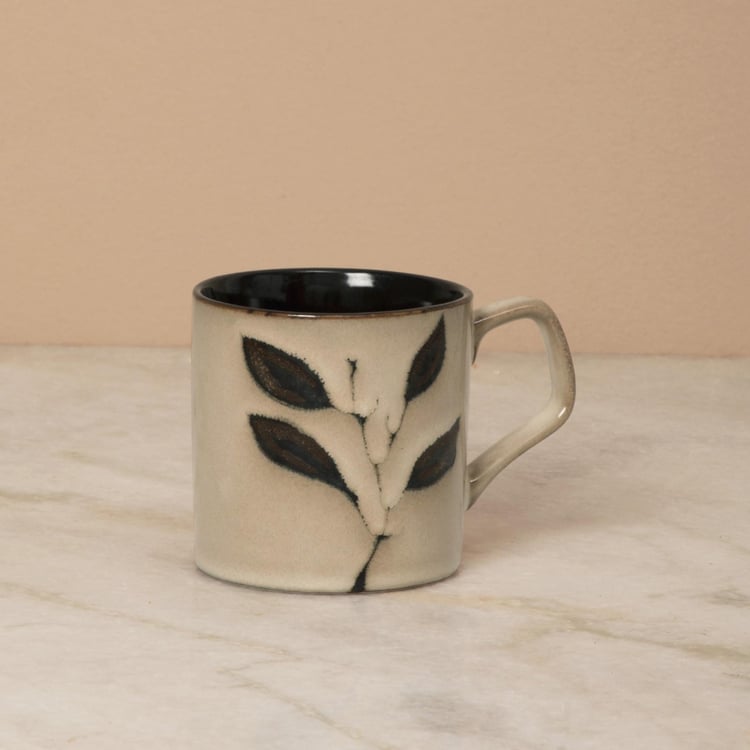Petunia Printed Mugs - Stoneware -190 ml -Mug 10.4 cm L x 7.2 cm H -Beige -Microwave Compatible