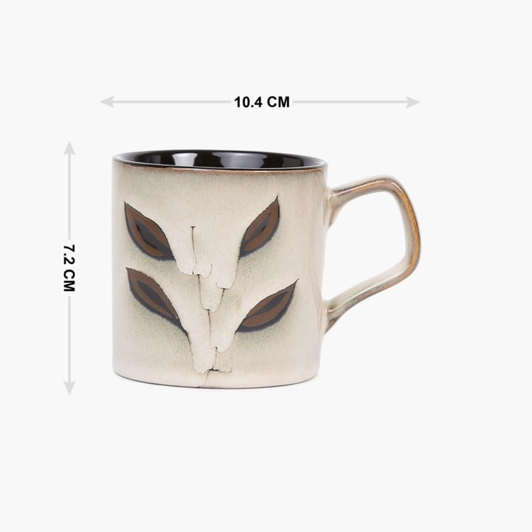 Petunia Printed Mugs - Stoneware -190 ml -Mug 10.4 cm L x 7.2 cm H -Beige -Microwave Compatible