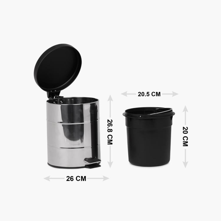 Thurstan Stainless Steel Dustbin - 5 litre