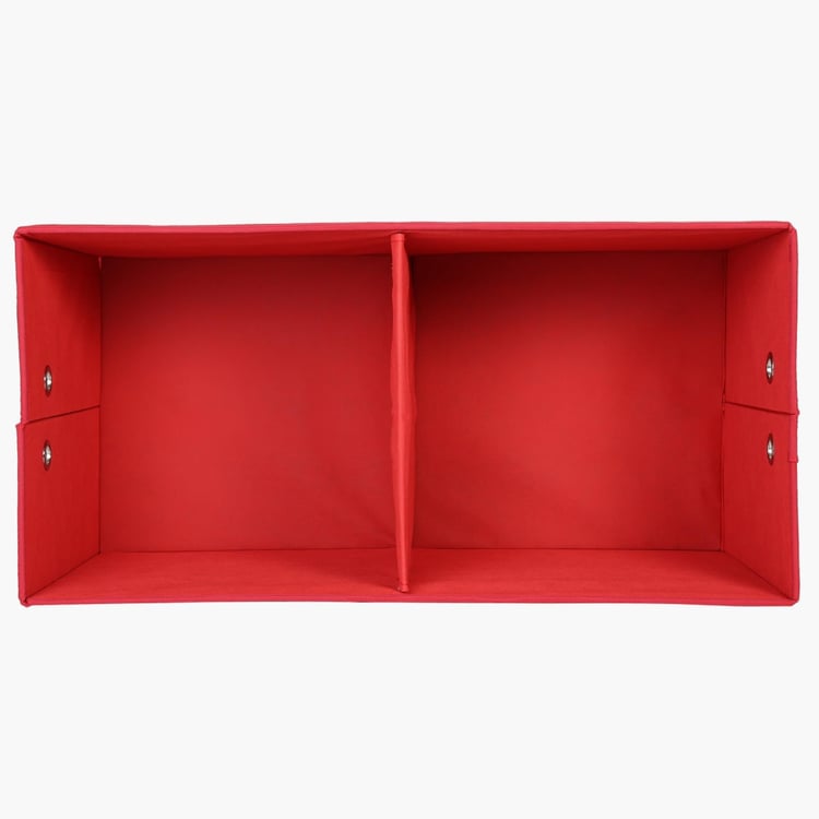 Sanderson Red Solid Rectangular Sit and Store Collapsible Ottoman MDF - 80 cm x 40 cm x 40.5 cm