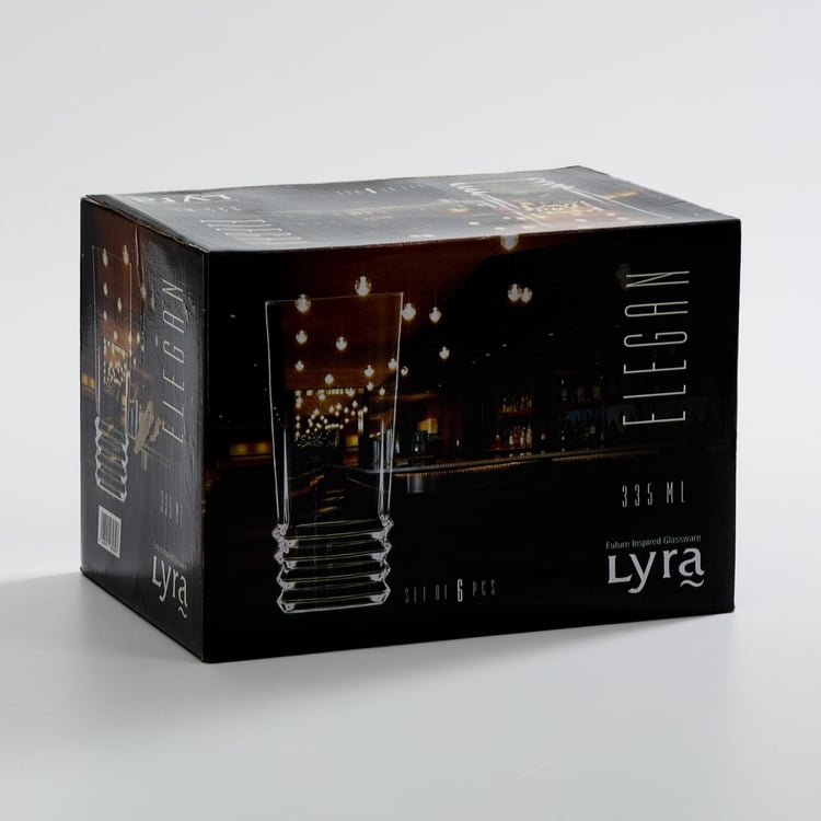 LYRA GLASSWARE Lyra Round Elegan Long Drink Glass-Set Of 6 Pcs.