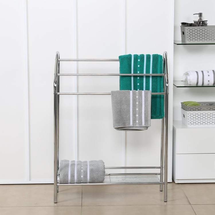 Olega - Silver Solid Steel Towel Stand